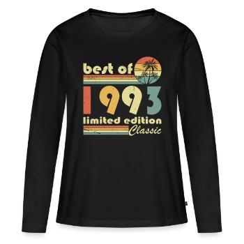 30. Geburtstag Jahrgang 1993 Best of 1993 - Frauen Premium Bio Langarmshirt - Schwarz - Vorne - Julia (174cm)