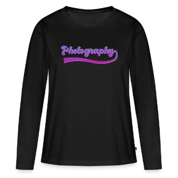 Fotografie - Frauen Premium Bio Langarmshirt - Schwarz - Vorne - Julia (174cm)
