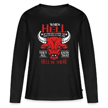 La tauromachie quand l’enfer se déchaîne Clown de rodéo - T-shirt manches longues Premium bio Femme - noir - Devant - Julia (174cm)