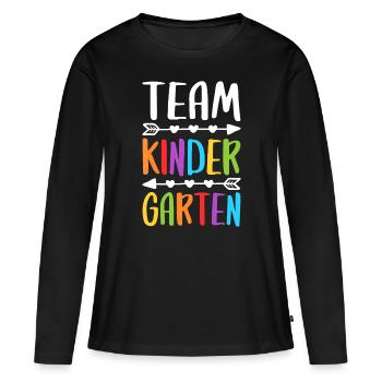 Team Kindergarten T-Shirt Teacher Back To Schoolba - Women's Premium Organic Long Sleeve Shirt - black - Front - Julia (174cm)