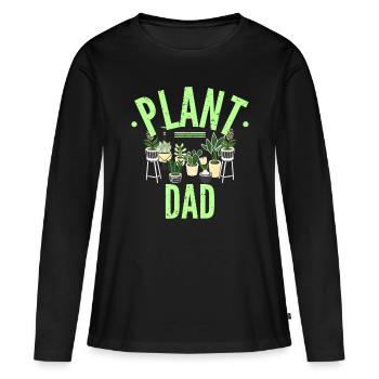 Mens Plant Lover plant dad | Gardening for Gardene - Women's Premium Organic Long Sleeve Shirt - black - Front - Julia (174cm)