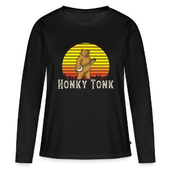 Chemises Banjo Pour Hommes Bluegrass Appalachia Folk - T-shirt manches longues Premium bio Femme - noir - Devant - Julia (174cm)
