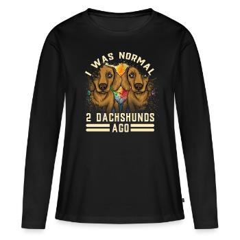 Dachshund Geschenk Dixie Wiener Doxie Dackel - Frauen Premium Bio Langarmshirt - Schwarz - Vorne - Julia (174cm)