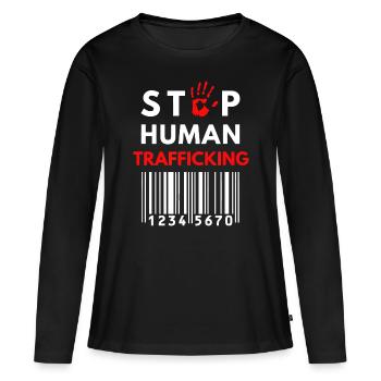 Sensibilisation à la traite des personnes End It Not For Sale St - T-shirt manches longues Premium bio Femme - noir - Devant - Julia (174cm)