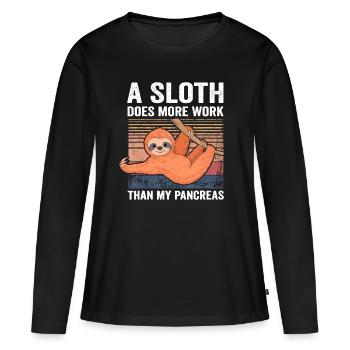 Sloth Does More Work Than My Pancreas T1D Diabetes - Women's Premium Organic Long Sleeve Shirt - black - Front - Julia (174cm)