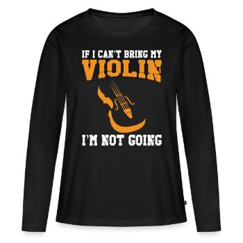 Violoniste si je ne peux pas apporter - T-shirt manches longues Premium bio Femme - noir - Devant - Julia (174cm)