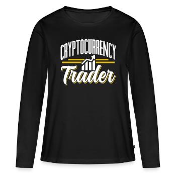Trader de crypto-monnaie Crypto Trader - T-shirt manches longues Premium bio Femme - noir - Devant - Julia (174cm)