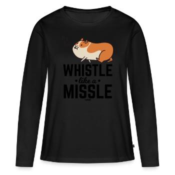 Hamster siffle une chanson - T-shirt manches longues Premium bio Femme - noir - Devant - Julia (174cm)