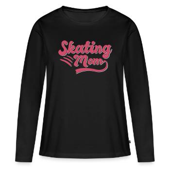 Cadeau Skating Mama - T-shirt manches longues Premium bio Femme - noir - Devant - Julia (174cm)