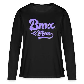 BMX Mama Cadeau - T-shirt manches longues Premium bio Femme - noir - Devant - Julia (174cm)