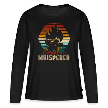 Feu de camp de camping - T-shirt manches longues Premium bio Femme - noir - Devant - Julia (174cm)