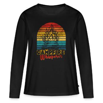 Feu de camp de camping - T-shirt manches longues Premium bio Femme - noir - Devant - Julia (174cm)