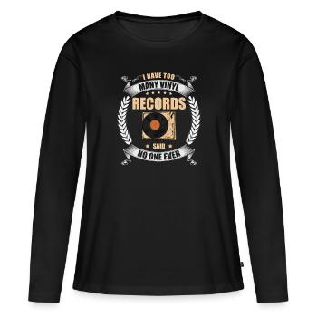 Enregistrer Amateur de musique audiophile - T-shirt manches longues Premium bio Femme - noir - Devant - Julia (174cm)