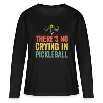 Il n’y a pas de pleurs dans Pickleballpeace love pickleba - T-shirt manches longues Premium bio Femme - noir - Devant - Julia (174cm)