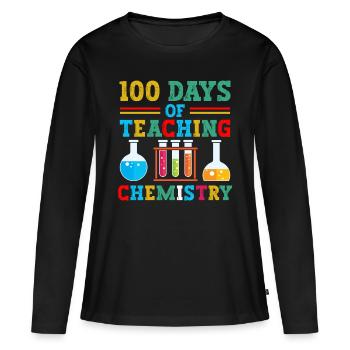 100 jours de cours de chimie pour les enseignants du - T-shirt manches longues Premium bio Femme - noir - Devant - Julia (174cm)