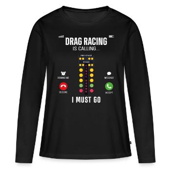 Affichage du téléphone de voiture de course de dragster - T-shirt manches longues Premium bio Femme - noir - Devant - Julia (174cm)