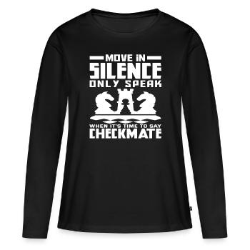 Club d’échecs et échec et mat - T-shirt manches longues Premium bio Femme - noir - Devant - Julia (174cm)