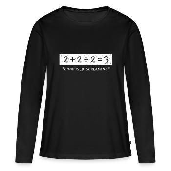 Additionsdivisionssubtraktion entspricht mathematischem Lernen - Frauen Premium Bio Langarmshirt - Schwarz - Vorne - Julia (174cm)