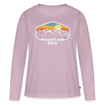 VTT Vintage Rétro - T-shirt manches longues Premium bio Femme - rose poudré - Devant - Julia (174cm)