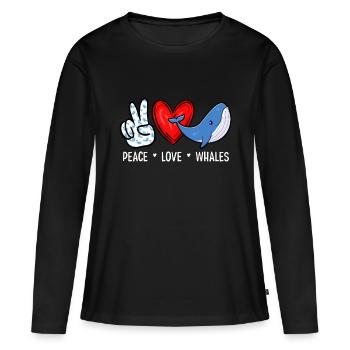 Whale Lover Tshirts, Funny Whale Tee, Whale Gifts, - Women's Premium Organic Long Sleeve Shirt - black - Front - Julia (174cm)