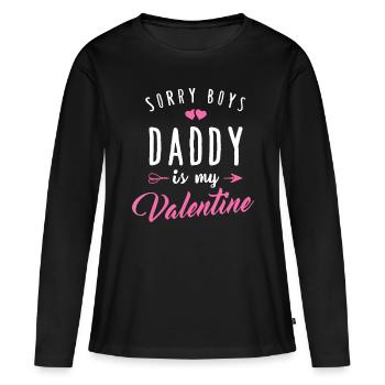 Désolé garçons papa est mon t-shirt de Saint-Valentin fille amour - T-shirt manches longues Premium bio Femme - noir - Devant - Julia (174cm)