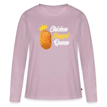 Pépite de poulet Königin Queen - T-shirt manches longues Premium bio Femme - rose poudré - Devant - Julia (174cm)