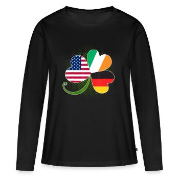 American German And Irish Roots DNA - Women's Premium Organic Long Sleeve Shirt - black - Front - Julia (174cm)