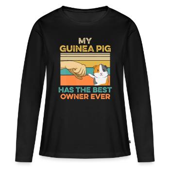 Piggy Zitat für ein Meerschweinchen Loverguinea Schweinemädchen - Frauen Premium Bio Langarmshirt - Schwarz - Vorne - Julia (174cm)