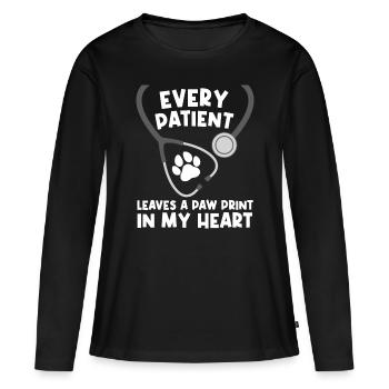 Funny Veterinary Assistant Men Women Paw Vet Techn - Women's Premium Organic Long Sleeve Shirt - black - Front - Julia (174cm)