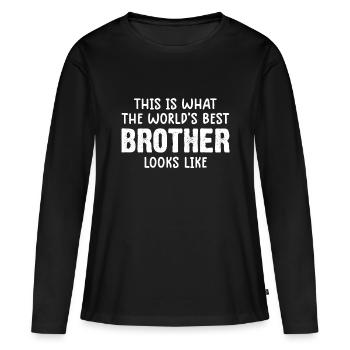 funny brother shirts from sister brother tee shirt - Women's Premium Organic Long Sleeve Shirt - black - Front - Julia (174cm)