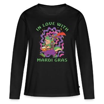 Dinosaur célèbre le défilé du carnaval de Mardi Gra - T-shirt manches longues Premium bio Femme - noir - Devant - Julia (174cm)