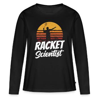 Schläger Wissenschaftler Racket Scientist - Frauen Premium Bio Langarmshirt - Schwarz - Vorne - Julia (174cm)