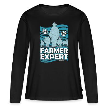 Expert agriculteur - T-shirt manches longues Premium bio Femme - noir - Devant - Julia (174cm)