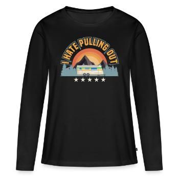 Je déteste me déshabiller - T-shirt manches longues Premium bio Femme - noir - Devant - Julia (174cm)