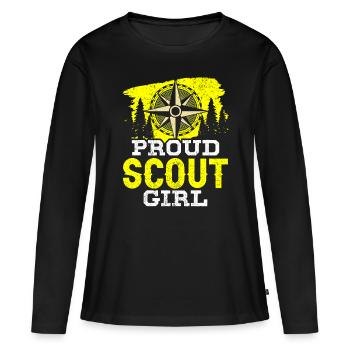 Fiers scouts du camp du clan scout - T-shirt manches longues Premium bio Femme - noir - Devant - Julia (174cm)