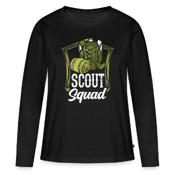 Scout Team Scouting Tent Camp Clan - T-shirt manches longues Premium bio Femme - noir - Devant - Julia (174cm)
