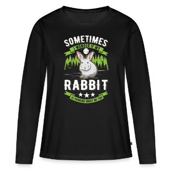 Lapin lapin lapin lapin - T-shirt manches longues Premium bio Femme - noir - Devant - Julia (174cm)