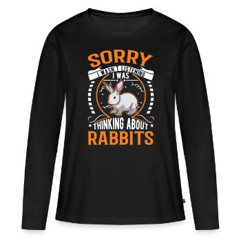 Lapin lapin lapin lapin - T-shirt manches longues Premium bio Femme - noir - Devant - Julia (174cm)
