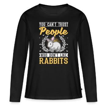 Lapin lapin lapin lapin - T-shirt manches longues Premium bio Femme - noir - Devant - Julia (174cm)