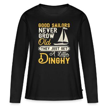 Good Sailors Never Grow Old - Sailing Sailboat Sai - Women's Premium Organic Long Sleeve Shirt - black - Front - Julia (174cm)