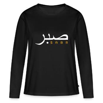 Cool Islam Vintage Motivational Muslim Islamic Pat - Frauen Premium Bio Langarmshirt - Schwarz - Vorne - Julia (174cm)