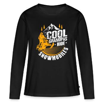 Mens Cool Grandpas Ride Motoneiges Cadeau Funny Sno - T-shirt manches longues Premium bio Femme - noir - Devant - Julia (174cm)