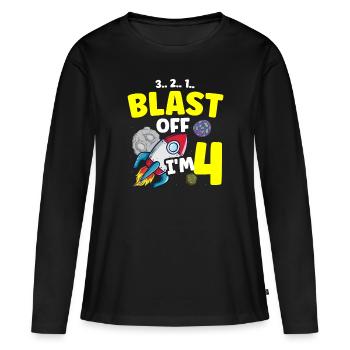 Ich Bin 4 Science Future Scientist Happy Birthday - Frauen Premium Bio Langarmshirt - Schwarz - Vorne - Julia (174cm)