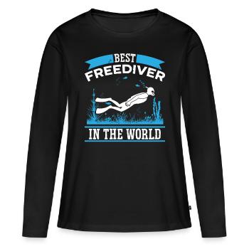 Freediving Best Freediver In The World Freediver - Women's Premium Organic Long Sleeve Shirt - black - Front - Julia (174cm)