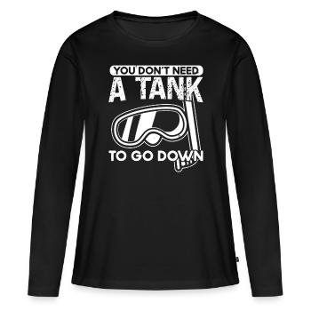 L’apnée n’a pas besoin d’un réservoir pour descendre en apnée - T-shirt manches longues Premium bio Femme - noir - Devant - Julia (174cm)
