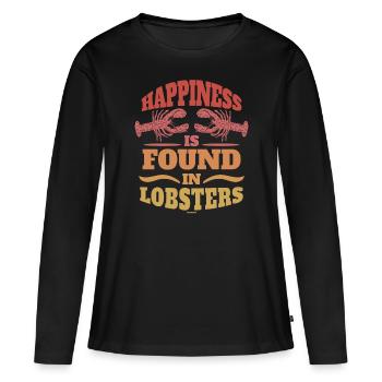 Le bonheur se trouve dans les homards - T-shirt manches longues Premium bio Femme - noir - Devant - Julia (174cm)