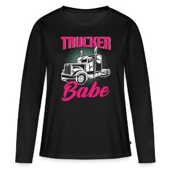Trucker Babe Female Truck Driver Woman Trucker - Women's Premium Organic Long Sleeve Shirt - black - Front - Julia (174cm)