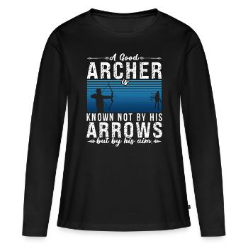 Archery A Good Archer Is Bowhunter Shooting Archer - Frauen Premium Bio Langarmshirt - Schwarz - Vorne - Julia (174cm)