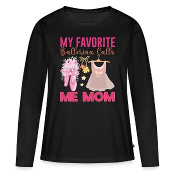 Danseur de ballet Ballerine Ballet - T-shirt manches longues Premium bio Femme - noir - Devant - Julia (174cm)
