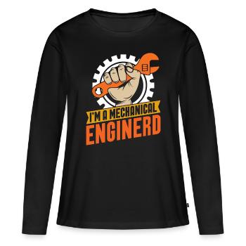 Je suis un ingénieur mécanicien de voiture - T-shirt manches longues Premium bio Femme - noir - Devant - Julia (174cm)